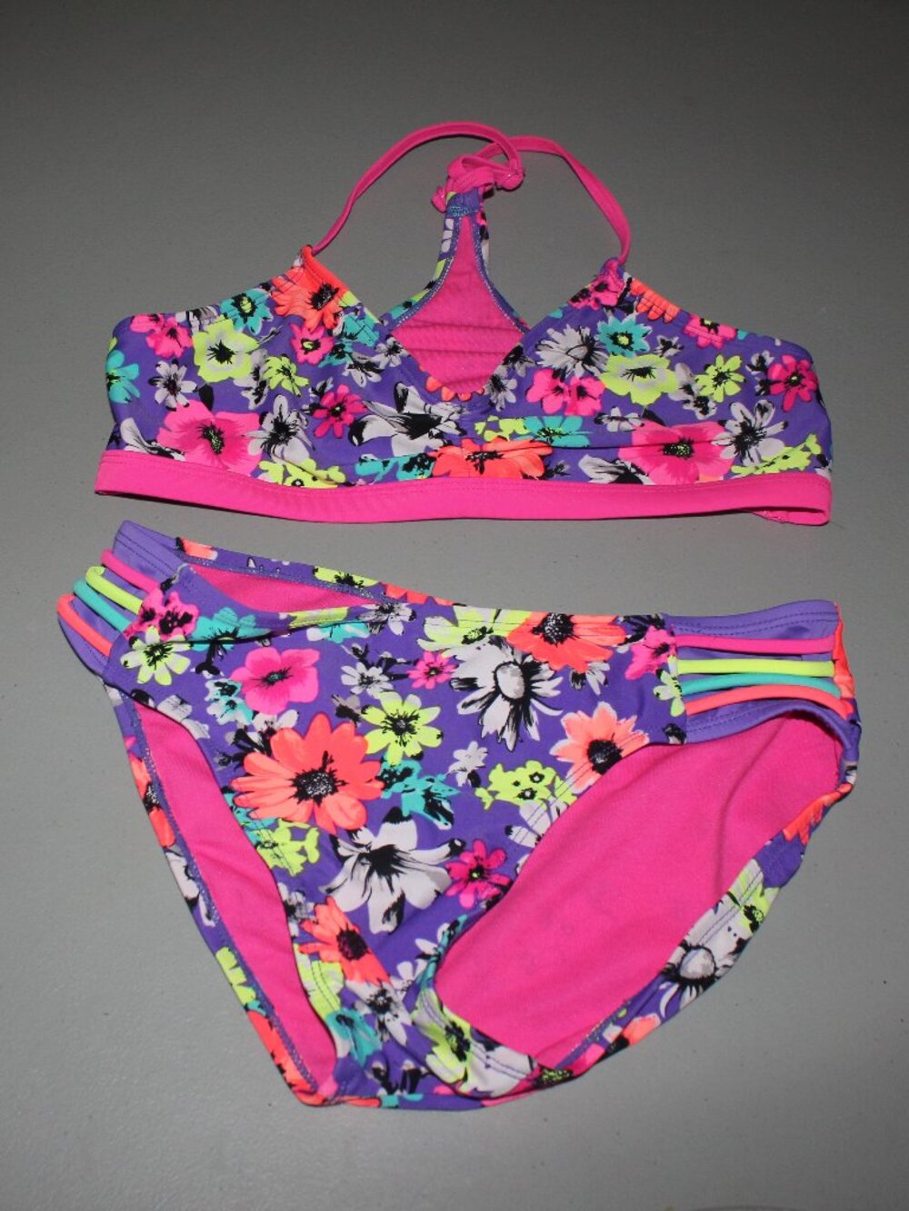 Multi Color 2 Pcs Justice Bikini Swimsuit Size 16